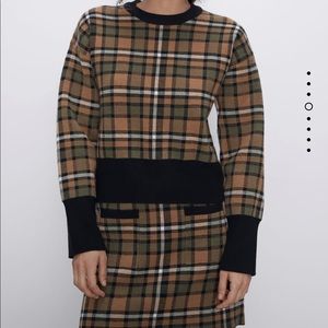 Zara Plaid Sweater and Skirt Set